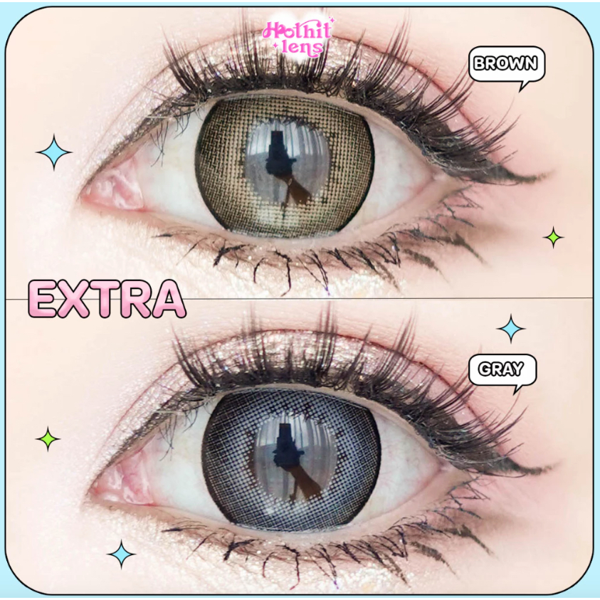 คอนแทคเลนส์ Big Extra XXL สีนำตาล เทา พร้อมส่งแบบปกติ และค่าสายตาสั้น 0.00- 10.00 (สายตาที่มีในลิสกด