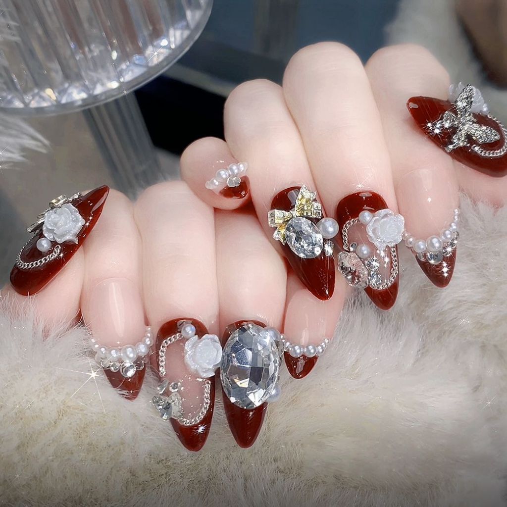 Luxnail รุ่น FN12 พร้อมส่งเล็บปลอมสำเร็จรูปสีแดงมงคล เล็บปลอมตรุษจีน เล็บเจลสีแดงตรุษจีน - รูปที่ 5