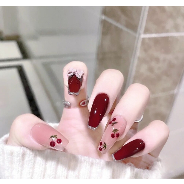 Luxnail รุ่น FN12 พร้อมส่งเล็บปลอมสำเร็จรูปสีแดงมงคล เล็บปลอมตรุษจีน เล็บเจลสีแดงตรุษจีน - รูปที่ 7