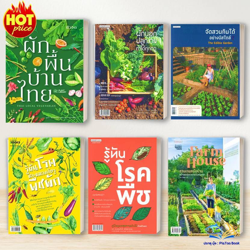หนังสือ พืชผักสวนครัว จัดสวนกินได้ ผักพื้นบ้าน โรคและแมลงศัตรูพืช ผักนอกปลูกง่าย บ้านและสวน BK01