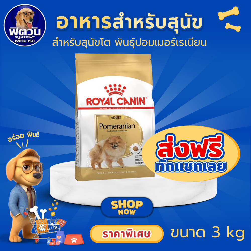 Royal Canin Adult Pomeranian อาหารเม็ด สุนัขโต พันธุ์ปอมเมอเรเนียน ขนาด 3 Kg