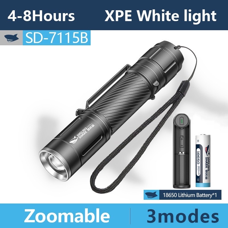 Smilingshark SD0717 ไฟฉาย LED ไฟฉายสว่างมาก M60 ทังสเตนแสงอุ่น Type-C แบบชาร์จไฟได้ 5 โหมดกันน้ำ Zoomable สำหรับครัวเรือนที่ตั้งแคมป์