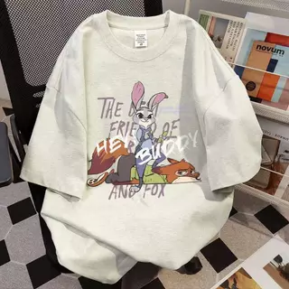 เสื้อยืดลายน่ารัก ผ้าคอตตอนหนา220แกรม เนื้อผ้าคอตตอลแท้ CM104 สีไม่ตกเนื้อผ้าดี ตัดเย็บดี