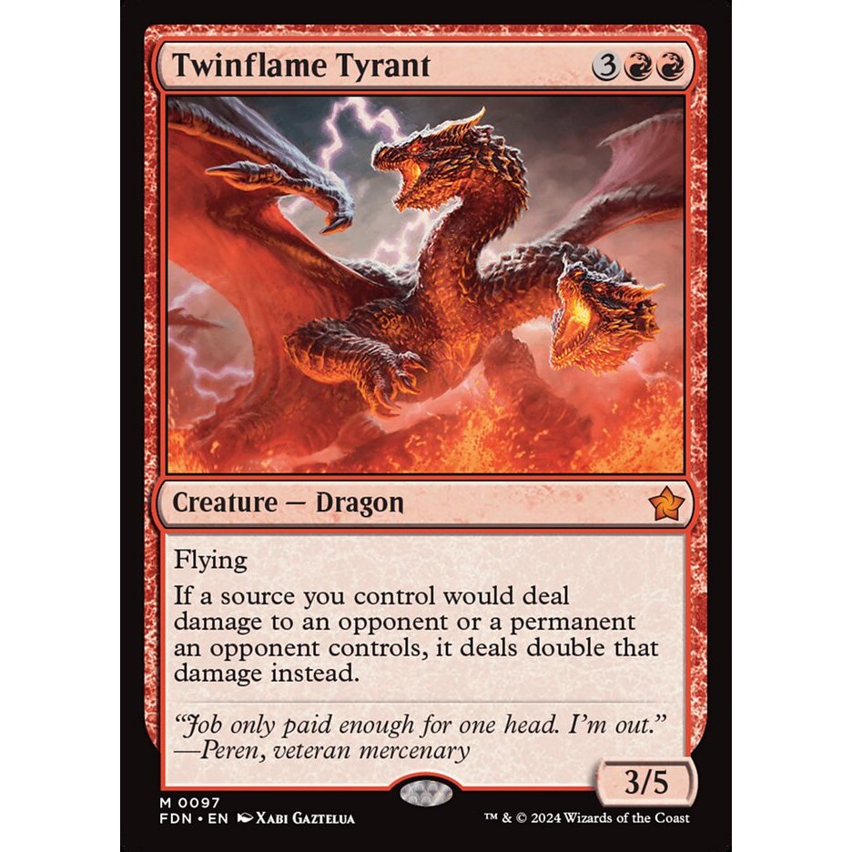 Twinflame Tyrant FDN Foundations การ์ด Magic the Gathering [MTG] ของแท้