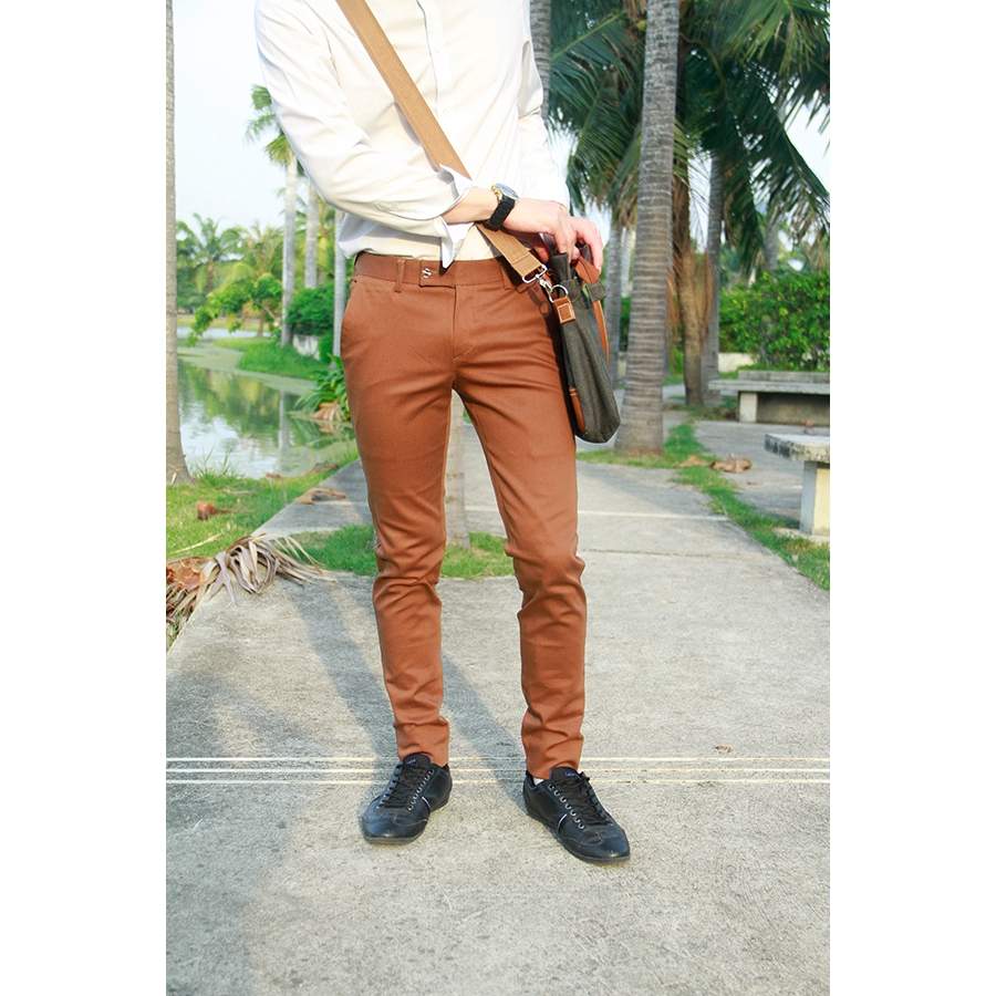 กางเกงสแลค  Hopper Progress ผ้าหนา ทรงเดฟ