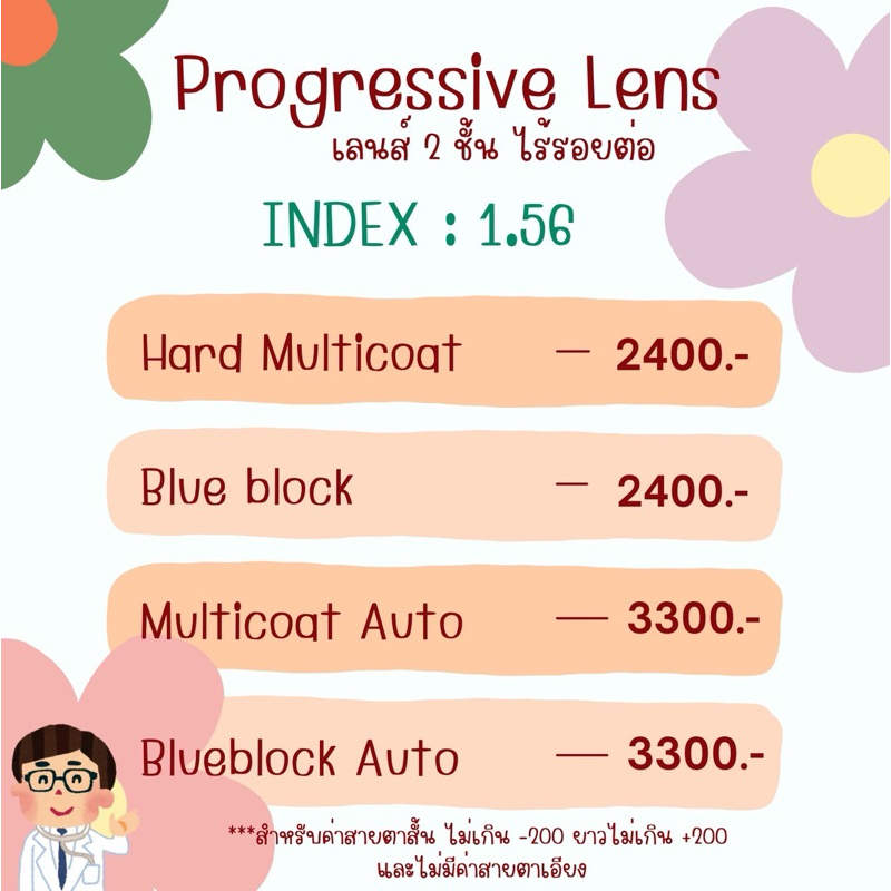 ตัดเลนส์โปรเกรสซีฟ progressive lens เข้ากรอบสวยกริ้บ โดยนักทัศนมาตร