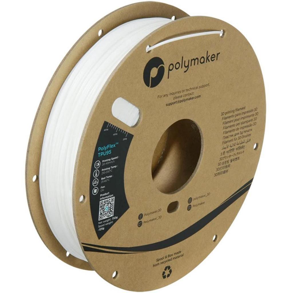 เส้น PolyFlex TPU95 ยี่ห้อ Polymaker เส้นพิมพ์สามมิติ 3D Filament 1.75mm 0.75KG