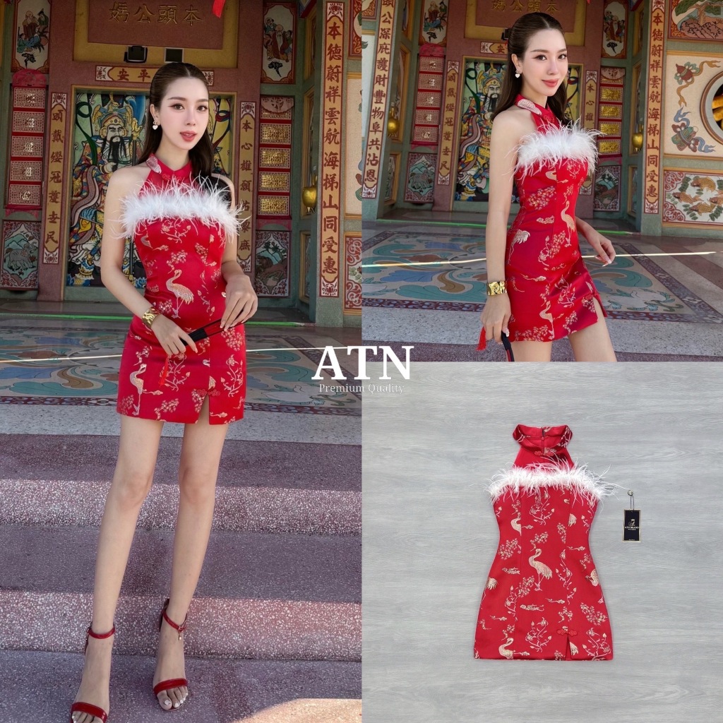 ATN BRAND size L  ATN109 ชุดมินิเดรสผ้าทอ ลายสวย