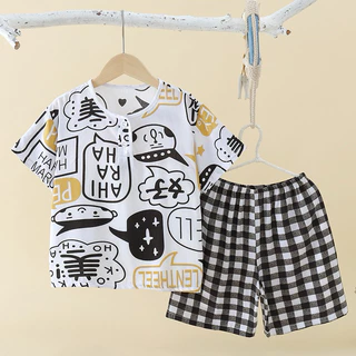 ชุดนอนเด็ก ชุดใส่เล่นเด็ก ชุดแขนสั้นขาสั้น พร้อมส่งจากไทย ไซส์ 100-150