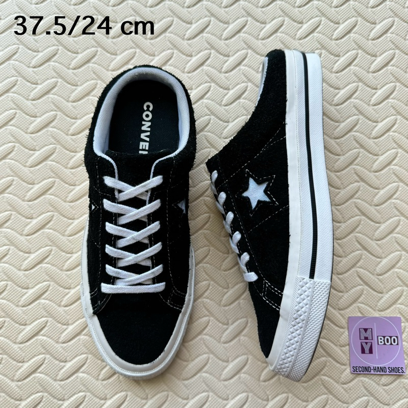 รองเท้ามือสอง Converse one star mule หนังกลับสีดำ (CL122)