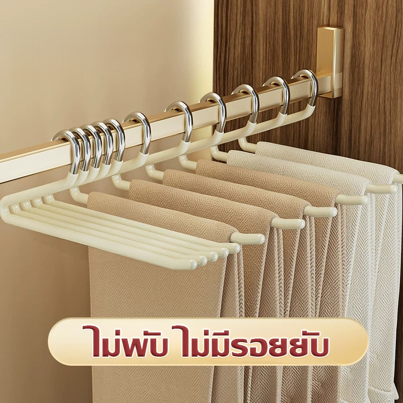 ไม้แขวนกางเกงรูปทรงห่าน ไม้แขวนหนีบผ้า เคลือบซิลิโคน ไม้แขวนตัว Z ไม้แขวนที่ไม่ทำให้เกิดริ้วรอย - รูปที่ 5