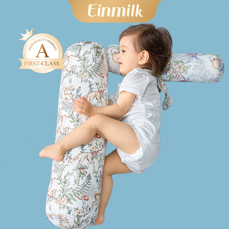 Einmilk หมอนข้างเด็ก ผ้าฝ้ายนุ่มระบายอากาศได้ดี หมอนเด็ก ปลอกหมอนเด็ก ถอดซักได้ Medium Baby Pillow