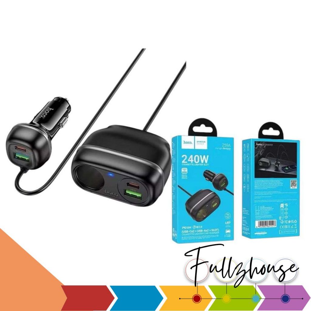 จัดส่งด่วน Hoco Z59A 99W (2C2A) Lighter Slot car charger ตัวเพิ่มช่องชาร์จในรถ