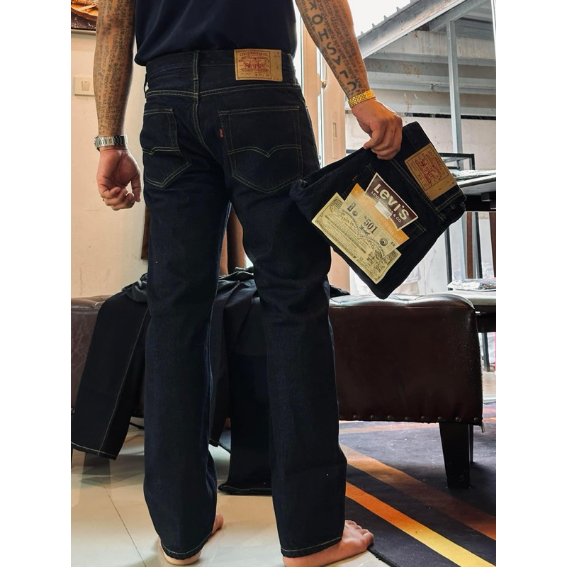 0657 กระบอกกลาง ผ้าหนา 16.5oz สีมิทไนท์ สินค้าราคาโล๊ะสต๊อก