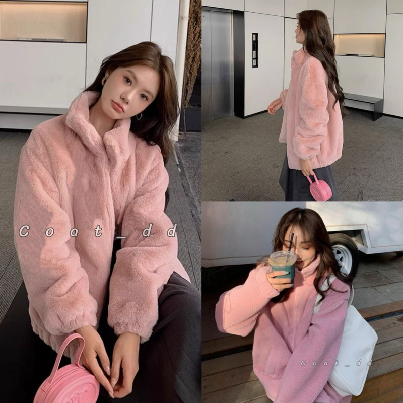 DD(no.54) Fleece sweater zip up เสื้อขนแกะเกาหลี ขนนุ่ม