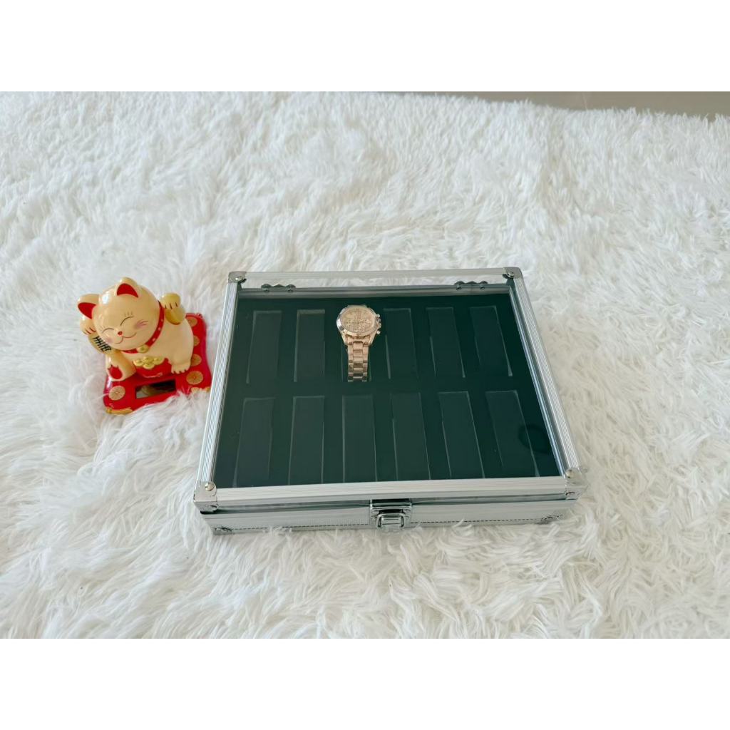 กล่องนาฬิกา 6 12 24 เรือน กรอบอลูมิเนียม Watch Box กล่องใส่นาฬิกา กล่องของขวัญ อลูมิเนียมอัลลอยด์ - รูปที่ 7