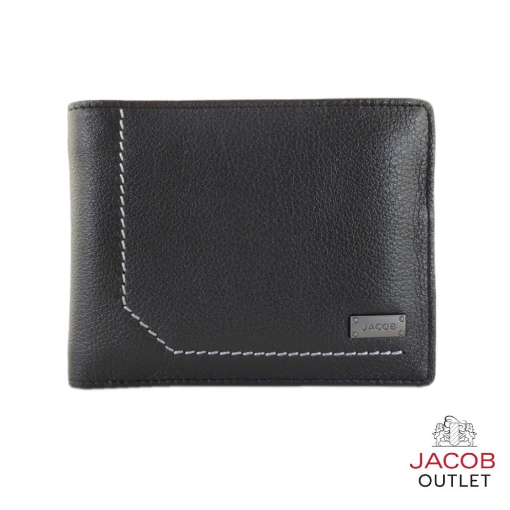 JACOB กระเป๋าสตางค์ มีช่องใส่ธนบัตร 2 ช่อง ช่องใส่การ์ด 6 ช่อง สีดำ หรือ สีน้ำเงินเดนิม - รุ่น 22476