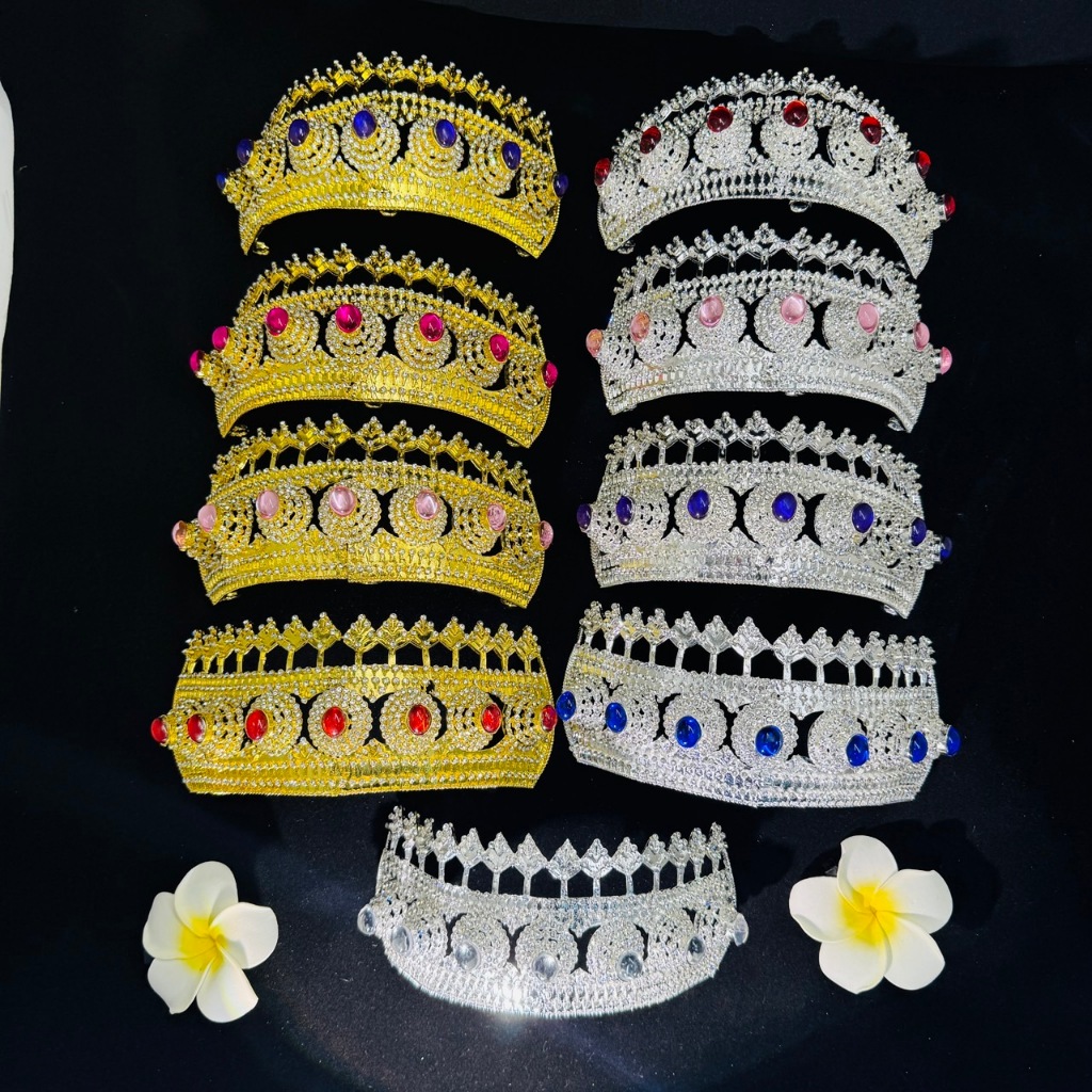 เกี้ยวครึ่งซีก มงกุฎ เครื่องประดับผมนาฏศิลป์ไทย รูปทรงโค้ง