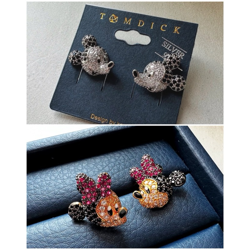 ต่างหูมินนี่และมิกกี้งานฝังคิวบิคก้านเงินแท้น่ารักแบบกรี๊ด