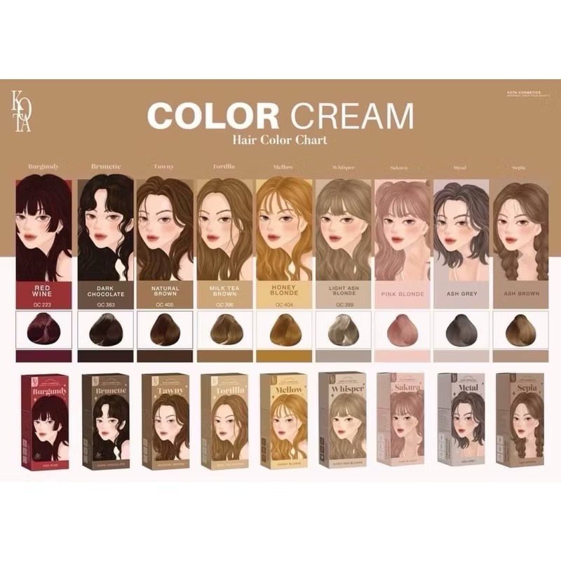 ยาย้อมผม KOTA COSMETIC ของแท้ ครีมเปลี่ยนสีผม