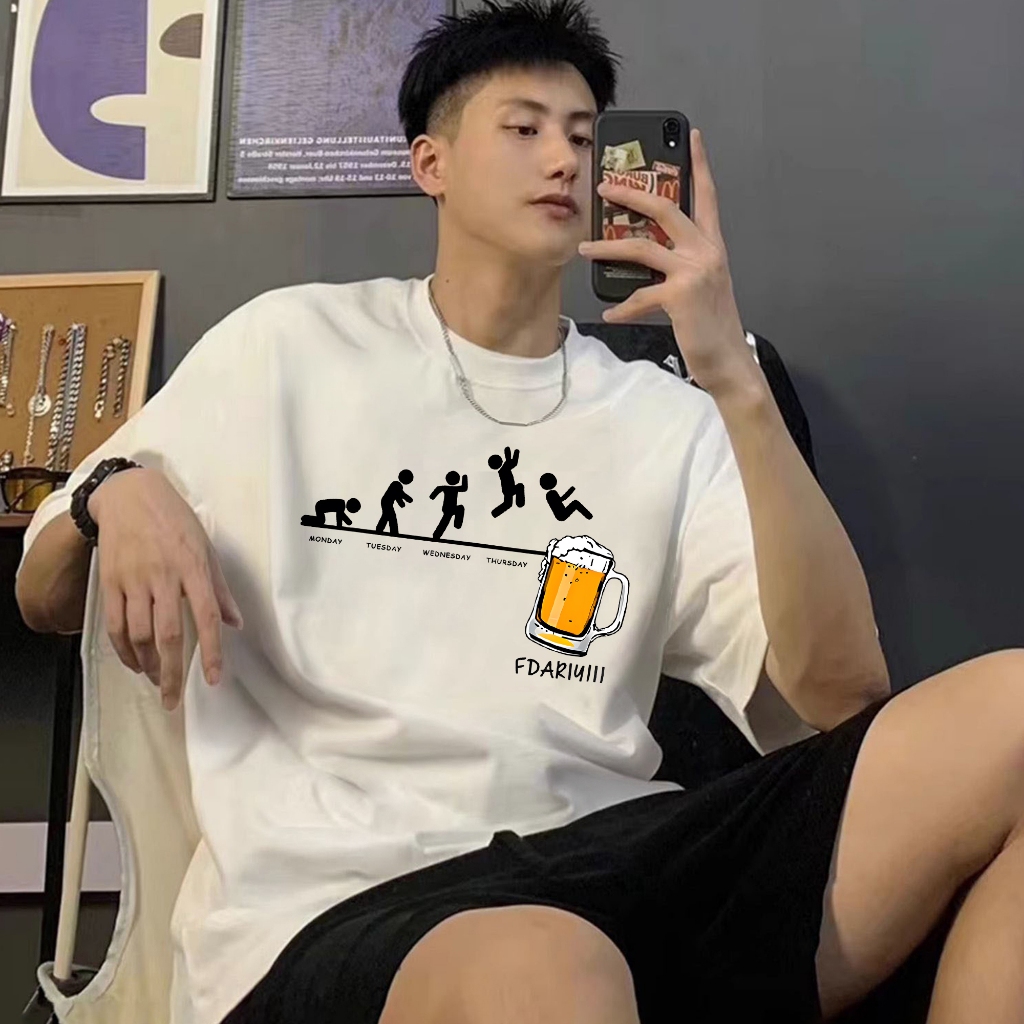 UT shop เสื้อยืด oversize 'FDARIYIII' วินเทจ มินิมอล t shirt cotton 100% แฟชั่น ผู้ชาย เสื้อชาย สไตล์เกาหลี 3XL