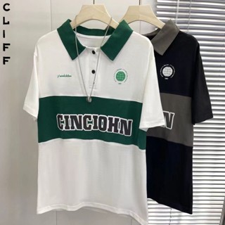 CLIFF เสื้อโปโลผู้ชาย แขนสั้นฤดูร้อน แบบหลวม แมทช์ลุคง่าย แฟ…