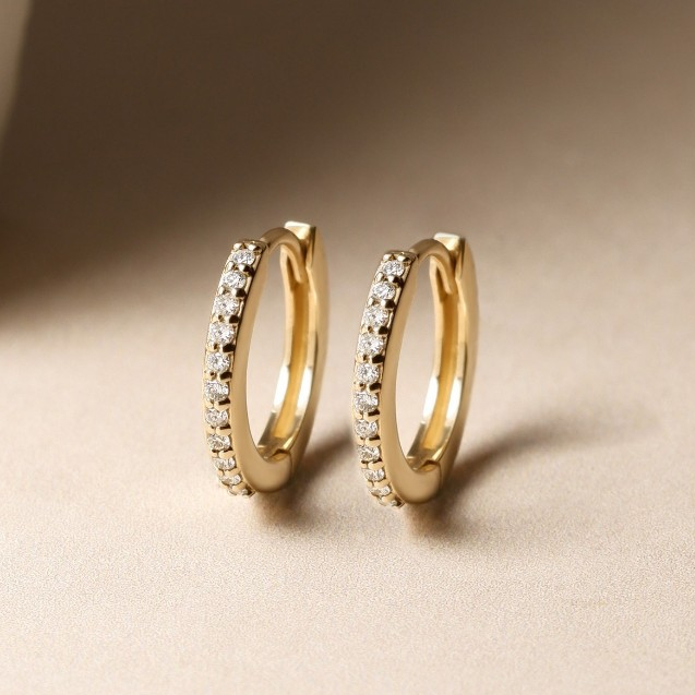Grace Fine Jewelry ต่างหูทองแท้ 9K Eternity with Diamond (Big Size)