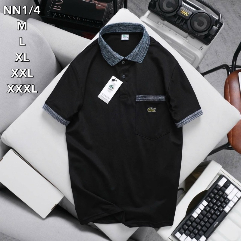 เสื้อโปโลผู้ชายคอปกแขนสั้นเนื้อผ้าดี
