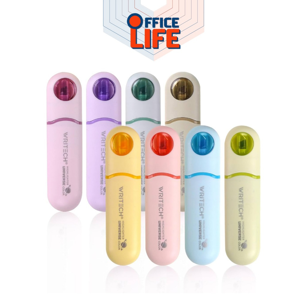 Writech (ไรท์เทค) ปากกาไฮไลท์ ปากกาเน้นข้อความ รุ่น W-8154 สีพาสเทล 8 สี (1 แท่ง)