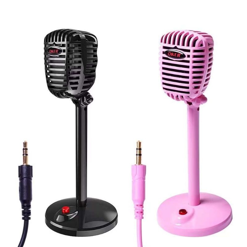 พร้อมส่ง ของแท้100% OKER Microphone ไมค์คอมรุ่นM813 ไมโครไฟนคอมพิวเตอร์ตั้งโต๊ะ