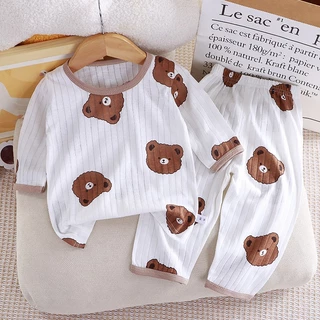 ชุดนอนไยไผ่ ชุดนอนเด็ก ลวดลายน่ารัก ชุดเซทเด็ก ใส่สบายไม่ระคายเคือง 80-110