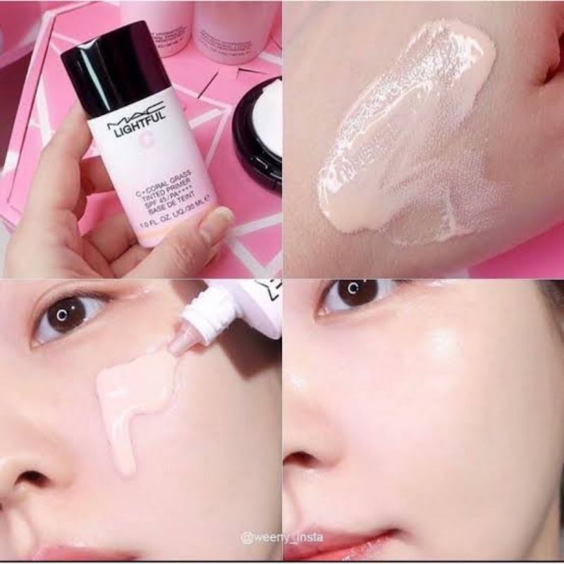 Mac Lightful C+ coral grass tinted primer spf45/pa+++แบ่งขายแท้100%