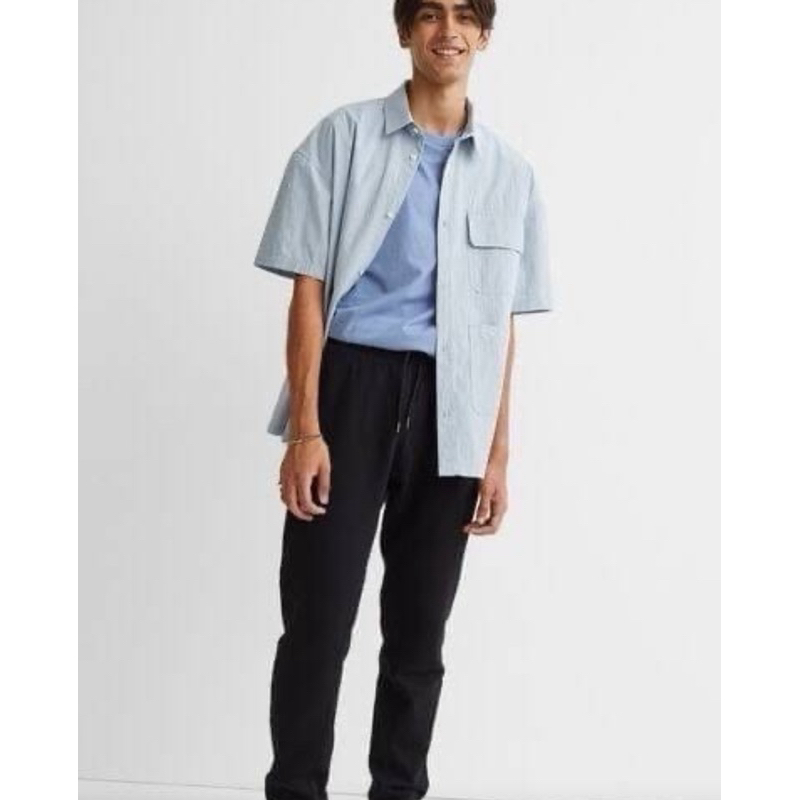 ขย7900 งานป้าย H & M กางเกงวอร์มขายาวเอวยืด มีสายรูด กระเป๋า2 ข้าง ใส่สบายไม่ร้อน ใส่เที่ยวได้ เนื่อผ้าคอตตอลยืด