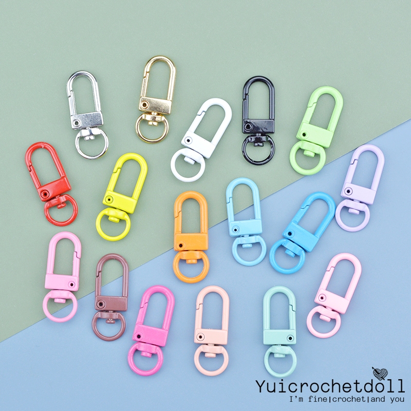 [ส่งจากไทย] MT20 ตะขอตัวยูแบบเงาสวย ตะขอก้ามปู Lobster Clasp พร้อมห่วงหมุนได้ อะไหล่พวงกุญแจ Art Toy, Pop Bean DIY Craft