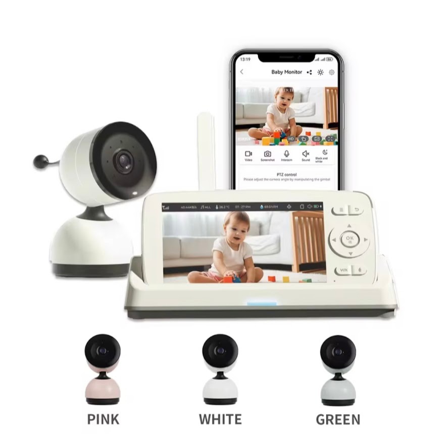 ใหม่ KB11 5นิ้ว Wifi Baby Monitor HD LCD บันทึกเสียงทารกวิดีโอเด็กกล้องพี่เลี้ยงโทรศัพท์มือถือ APP ควบคุม PTZ Lullabies