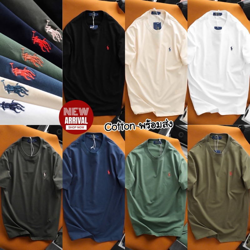 [new] 𝗠𝗘𝗡’𝗦 𝗣𝗢𝗟𝗢 𝗕𝗔𝗦𝗜𝗖 𝗧-𝗦𝗛𝗜𝗥𝗧 เสื้อยืดแขนสั้นคอกลม ผ้า Cotton สวมใส่สบาย พร้อมส่ง