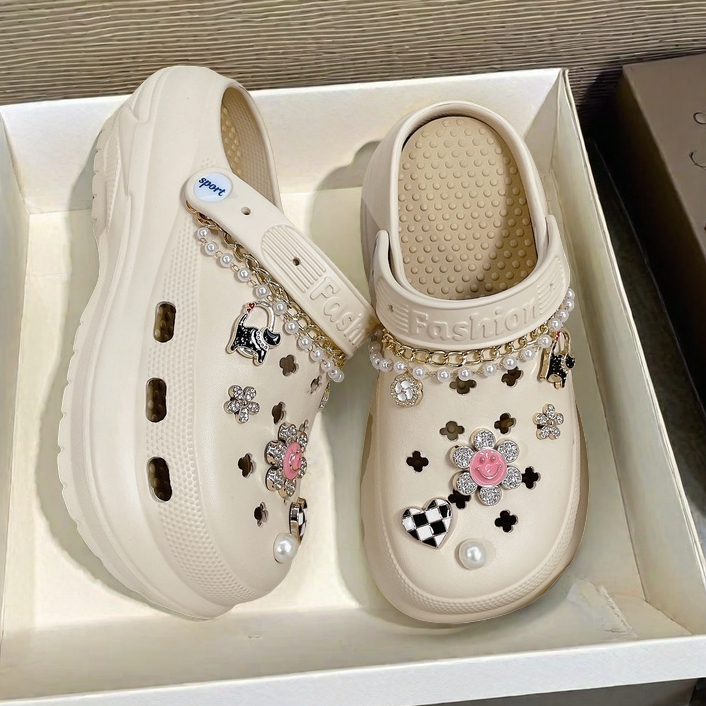 TIKP รองเท้าหัวโตส้นสูง 6เซน มาใหม่ รองเท้าส้นตึก งานเบาน้ำหนักเบา EVA พร้อมส่งในไทย