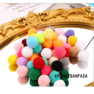 #20 ปอมปอมพร้อมส่ง เลือกสีได้ แพ็ค 100 ชิ้น ขนาด1-2cm.
