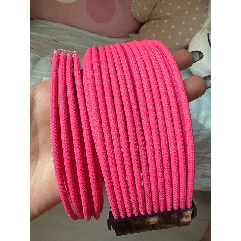 setสายถักคอม (premium) สีชมพูตามภาพ 24MB และ 8VGA #ของใหม่ #อุปกรณ์คอมพิวเตอร์