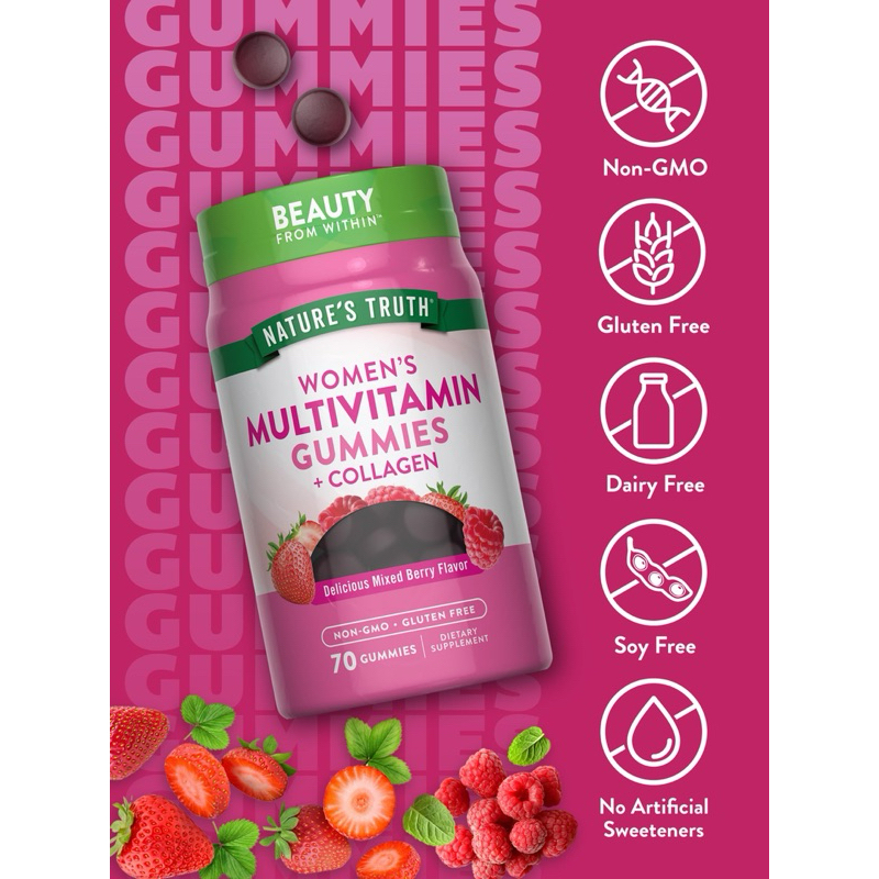 Nature’s Truth Vitamins Women's Multivitamin + Collagen Gummies 70 Gummies