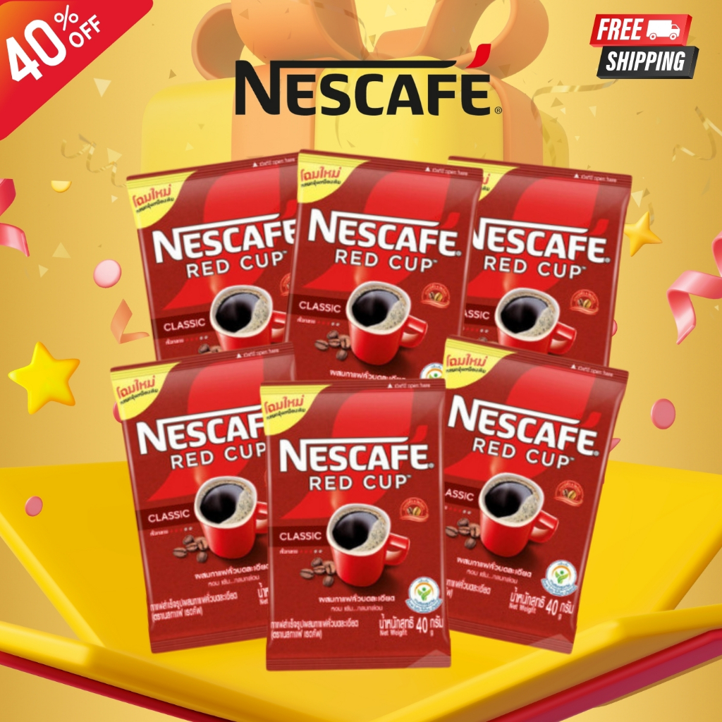 [มีค่าส่ง] สุดคุ้ม!! (ราคา/6ซอง)เนสกาแฟเรดคัพ 40กรัม 6ซอง พร้อมส่ง