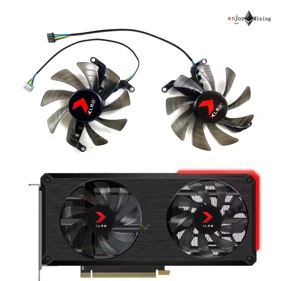 พัดลมการ์ดจอ PNY GeForce RTX 3060 3060ti XLR8 REVEL EPIC-X Dual Fan Graphics Card cooling Fan