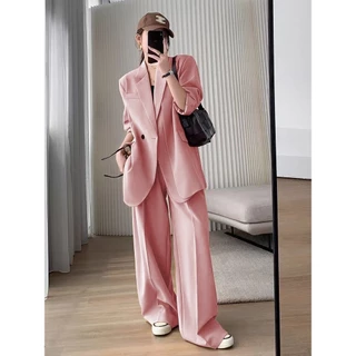 SUIT-21 ชุดเซ็ตสูท เสื้อสูท Blazer เสื้อ+กางเกง ชุดสูทใส่ทำงาน S-3XL สาวพลัสไซส์ใส่ได้ สินค้าพร้อมส่ง