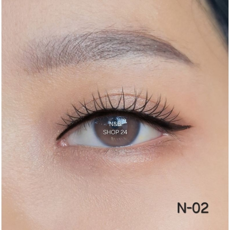 ขนตาปลอมจับช่อ ลุคธรรมชาติ แกนใส นิ่มใส่สบาย 1 คู่ เบอร์ N-02