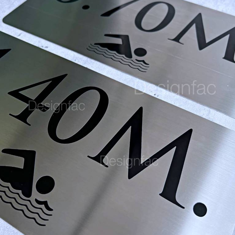 ป้ายบอกความลึกสระว่ายนำ้ 10x20cm ป้ายความลึกสระ ป้ายสระ รูปที่ 4