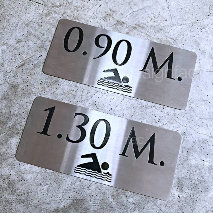 ป้ายบอกความลึกสระว่ายนำ้ 10x20cm ป้ายความลึกสระ ป้ายสระ รูปที่ 6