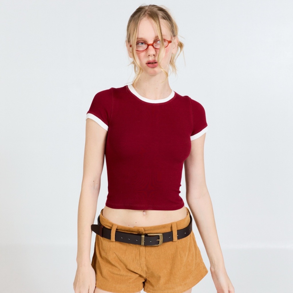 TWO TONE TEE   | STAYSLAY.BKKไม่ผลิตเพิ่ม (เสื้อยืดเข้ารูปทรงสวย) - รูปที่ 2