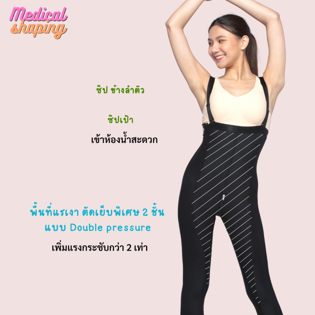 Medical shaping รุ่นใหม่ ชุดกระชับหลังดูดไขมัน  เอว พุง สะโพก ต้นขา น่อง ขายาว ซิปเป้า กางเกงกระชับต้นขา ราคา ถูกที่สุด ดีลบีเคเค แกลเลอรีภาพที่ 6