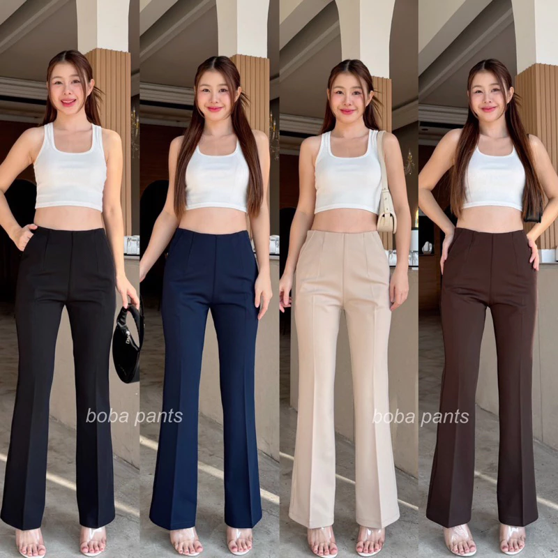 ✨S-XL✨ กางเกงข้าม้าเล็ก ซิปข้าง เอวสูง ผ้าโรเชฟ ทรงสวย ใส่แล้วโกงหุ่น สูงเพรียว