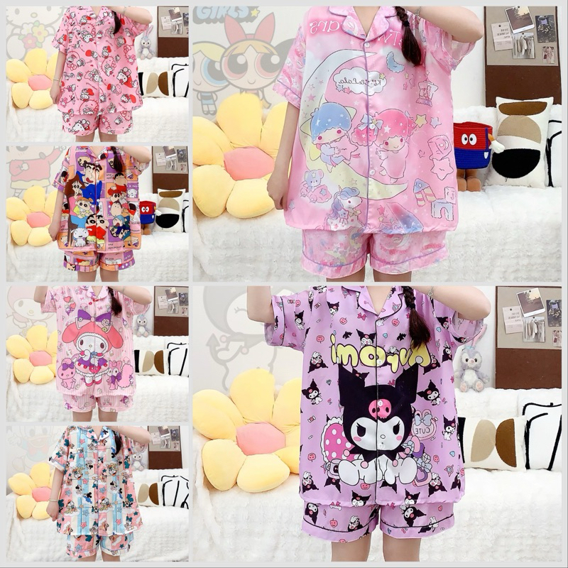 ✨P999 ❤️ ชุดนอน ผ้าไหมอิตาลี่ ❤️ชุดนอนลายการ์ตูนน่ารัก  ลายเจ้าหญิง มีหลายสีให้เลือก แขนสั้น ขาสั้น ผ้าบางเบาใส่สบาย👈🏻✨ - รูปที่ 7